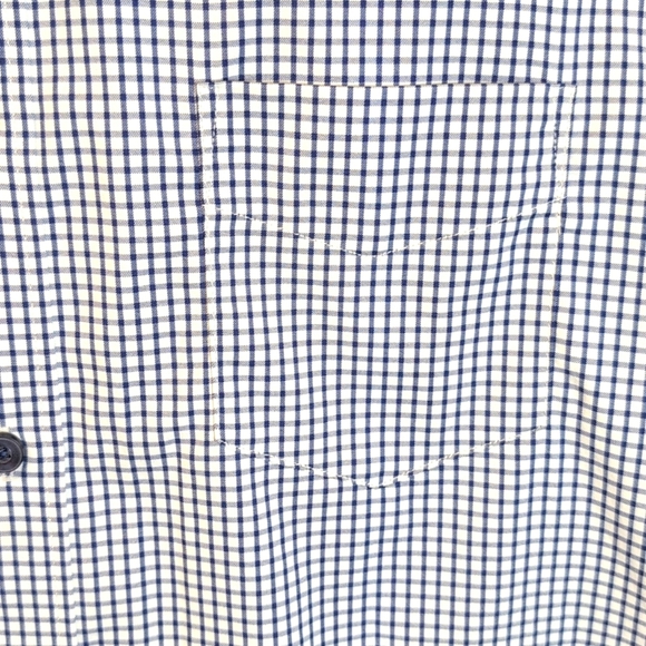 UNTUCKit De Bortoli Navy/White Check Button Down Performance Shirt Large EUC - Picture 3 of 8